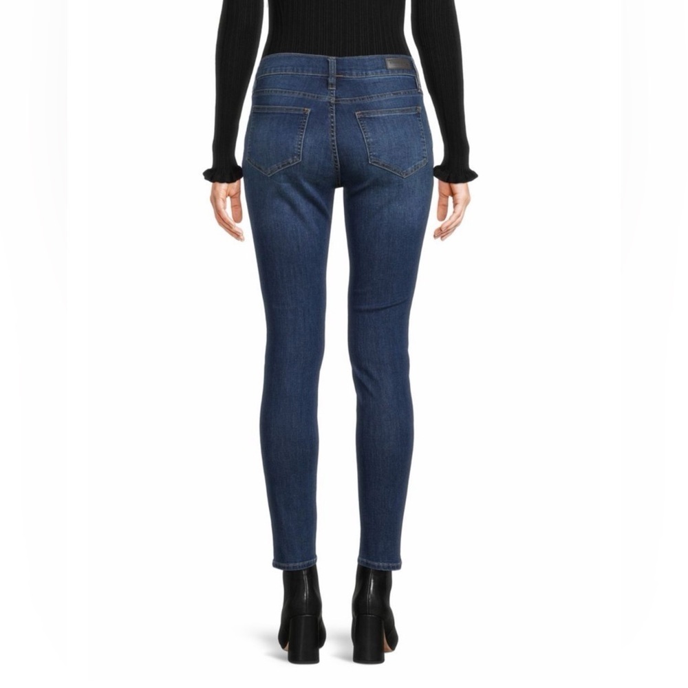Dark Blue Skinny Jeans with Zipper Accents - Picture 2 of 6